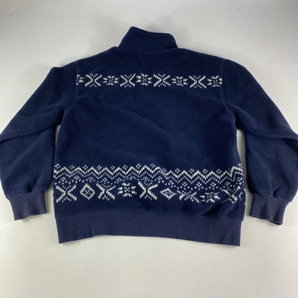 Vintage Polo Ralph Lauren Fleece Sweater Jacket Men's XL 1/4 Zip Snowflake Aztec